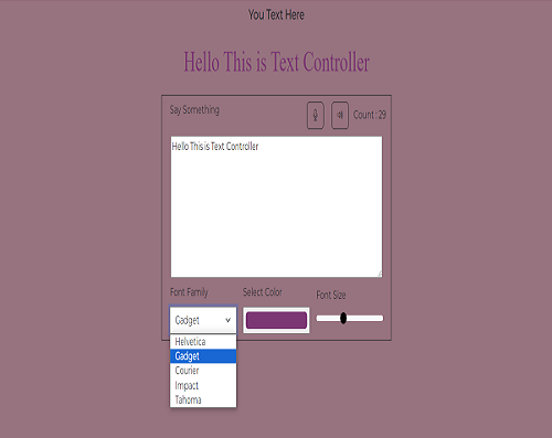 Text-controller App Preview